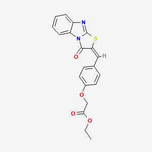 ethyl {4-[(E)-(3-oxo[1,3]thiazolo[3,2-a]benzimidazol-2(3H)-ylidene)methyl]phenoxy}acetate