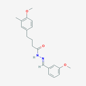 molecular formula C20H24N2O3 B11537355 4-(4-methoxy-3-methylphenyl)-N'-[(E)-(3-methoxyphenyl)methylidene]butanehydrazide 