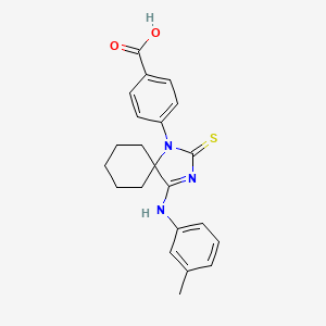 4-{4-[(3-Methylphenyl)imino]-2-thioxo-1,3-diazaspiro[4.5]dec-1-yl}benzoic acid