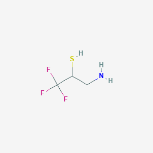 molecular formula C3H6F3NS B11537384 3-Amino-1,1,1-trifluoropropane-2-thiol 