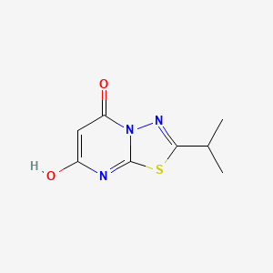 molecular formula C8H9N3O2S B11537387 7-hydroxy-2-isopropyl-5H-[1,3,4]thiadiazolo[3,2-a]pyrimidin-5-one 