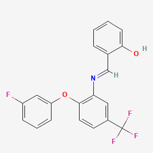 2-[(E)-{[2-(3-fluorophenoxy)-5-(trifluoromethyl)phenyl]imino}methyl]phenol