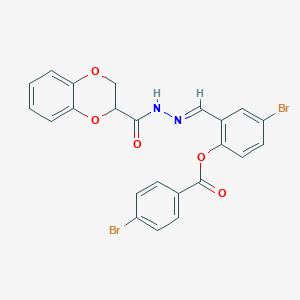 4-bromo-2-{(E)-[2-(2,3-dihydro-1,4-benzodioxin-2-ylcarbonyl)hydrazinylidene]methyl}phenyl 4-bromobenzoate