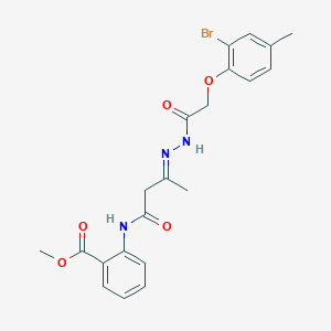 methyl 2-{[(3E)-3-{2-[(2-bromo-4-methylphenoxy)acetyl]hydrazinylidene}butanoyl]amino}benzoate