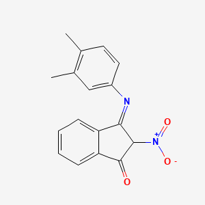 molecular formula C17H14N2O3 B11537431 (3Z)-3-[(3,4-dimethylphenyl)imino]-2-nitro-2,3-dihydro-1H-inden-1-one 