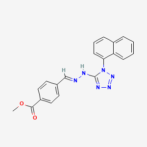 molecular formula C20H16N6O2 B11537437 methyl 4-[(E)-{2-[1-(naphthalen-1-yl)-1H-tetrazol-5-yl]hydrazinylidene}methyl]benzoate 