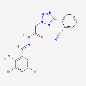 2-[5-(2-cyanophenyl)-2H-tetrazol-2-yl]-N'-[(E)-(3,5-dibromo-2-hydroxyphenyl)methylidene]acetohydrazide