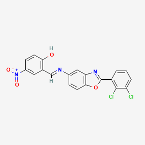 2-[(E)-{[2-(2,3-dichlorophenyl)-1,3-benzoxazol-5-yl]imino}methyl]-4-nitrophenol