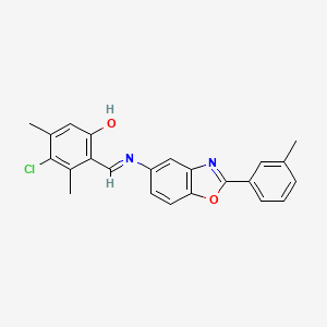 4-chloro-3,5-dimethyl-2-[(E)-{[2-(3-methylphenyl)-1,3-benzoxazol-5-yl]imino}methyl]phenol