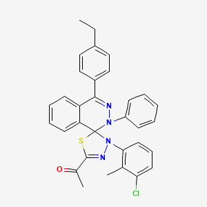 1-[3'-(3-chloro-2-methylphenyl)-4-(4-ethylphenyl)-2-phenyl-2H,3'H-spiro[phthalazine-1,2'-[1,3,4]thiadiazol]-5'-yl]ethanone