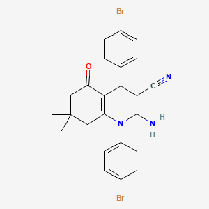 2-Amino-1,4-bis(4-bromophenyl)-7,7-dimethyl-5-oxo-1,4,5,6,7,8-hexahydroquinoline-3-carbonitrile