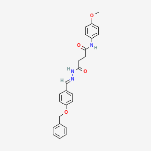 molecular formula C25H25N3O4 B11537496 4-{(2E)-2-[4-(benzyloxy)benzylidene]hydrazinyl}-N-(4-methoxyphenyl)-4-oxobutanamide 