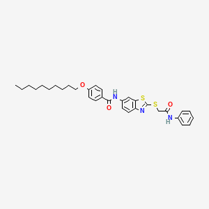 4-(decyloxy)-N-(2-{[2-oxo-2-(phenylamino)ethyl]sulfanyl}-1,3-benzothiazol-6-yl)benzamide