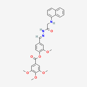 molecular formula C30H29N3O7 B11537566 2-Methoxy-4-[(E)-({2-[(naphthalen-1-YL)amino]acetamido}imino)methyl]phenyl 3,4,5-trimethoxybenzoate 