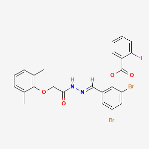 2,4-dibromo-6-[(E)-{2-[(2,6-dimethylphenoxy)acetyl]hydrazinylidene}methyl]phenyl 2-iodobenzoate