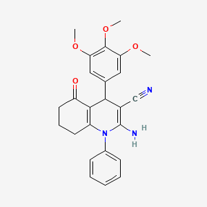 2-Amino-5-oxo-1-phenyl-4-(3,4,5-trimethoxyphenyl)-1,4,5,6,7,8-hexahydroquinoline-3-carbonitrile