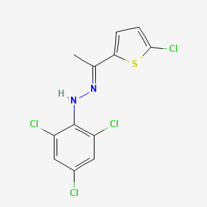 (1E)-1-[1-(5-chlorothiophen-2-yl)ethylidene]-2-(2,4,6-trichlorophenyl)hydrazine