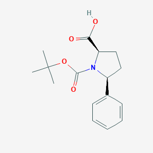 molecular formula C16H21NO4 B115376 (2R,5S)-1-(tert-Butoxycarbonyl)-5-phenylpyrrolidine-2-carboxylic acid CAS No. 158706-46-8
