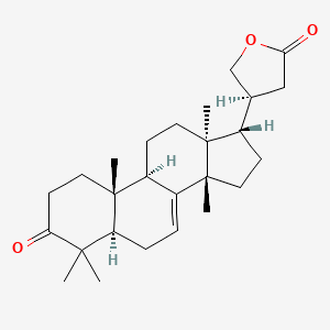 molecular formula C26H38O3 B1153760 3-Oxo-24,25,26,27-tetranortirucall-7-en-23,21-olide CAS No. 828935-47-3