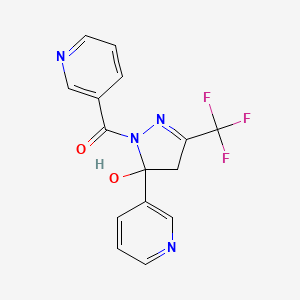 [5-hydroxy-5-(pyridin-3-yl)-3-(trifluoromethyl)-4,5-dihydro-1H-pyrazol-1-yl](pyridin-3-yl)methanone