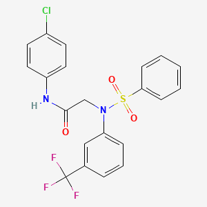 N-(4-Chlorophenyl)-2-((phenylsulfonyl)[3-(trifluoromethyl)phenyl]amino)acetamide