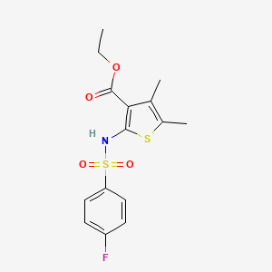 Ethyl 2-{[(4-fluorophenyl)sulfonyl]amino}-4,5-dimethylthiophene-3-carboxylate