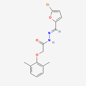 molecular formula C15H15BrN2O3 B11537705 N'-[(E)-(5-bromofuran-2-yl)methylidene]-2-(2,6-dimethylphenoxy)acetohydrazide 