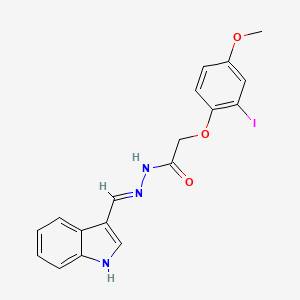 molecular formula C18H16IN3O3 B11537708 N'-[(E)-1H-indol-3-ylmethylidene]-2-(2-iodo-4-methoxyphenoxy)acetohydrazide 