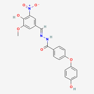 N'-[(E)-(4-hydroxy-3-methoxy-5-nitrophenyl)methylidene]-4-(4-hydroxyphenoxy)benzohydrazide