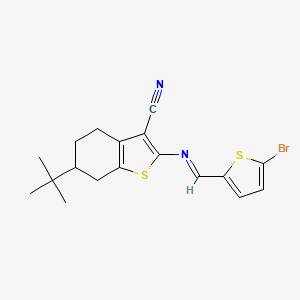 2-{[(E)-(5-bromothiophen-2-yl)methylidene]amino}-6-tert-butyl-4,5,6,7-tetrahydro-1-benzothiophene-3-carbonitrile