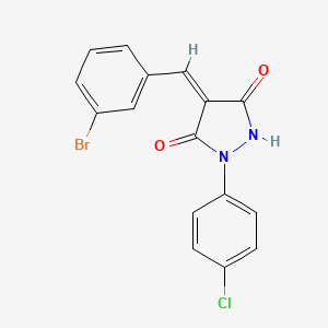 molecular formula C16H10BrClN2O2 B11537810 (4Z)-4-(3-bromobenzylidene)-1-(4-chlorophenyl)pyrazolidine-3,5-dione 