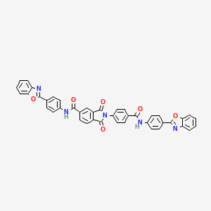 molecular formula C42H25N5O6 B11537816 N-[4-(1,3-benzoxazol-2-yl)phenyl]-2-(4-{[4-(1,3-benzoxazol-2-yl)phenyl]carbamoyl}phenyl)-1,3-dioxo-2,3-dihydro-1H-isoindole-5-carboxamide 