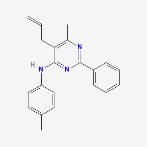 molecular formula C21H21N3 B11537819 6-methyl-N-(4-methylphenyl)-2-phenyl-5-(prop-2-en-1-yl)pyrimidin-4-amine 