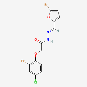 molecular formula C13H9Br2ClN2O3 B11537843 2-(2-bromo-4-chlorophenoxy)-N'-[(E)-(5-bromofuran-2-yl)methylidene]acetohydrazide 