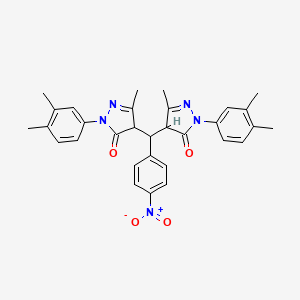 4,4'-[(4-nitrophenyl)methanediyl]bis[2-(3,4-dimethylphenyl)-5-methyl-2,4-dihydro-3H-pyrazol-3-one]