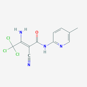 (2Z)-3-amino-4,4,4-trichloro-2-cyano-N-(5-methylpyridin-2-yl)but-2-enamide