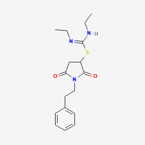 2,5-dioxo-1-(2-phenylethyl)pyrrolidin-3-yl N,N'-diethylcarbamimidothioate