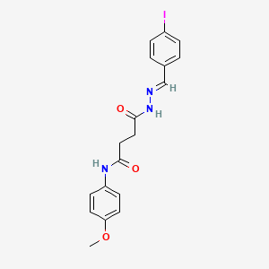 molecular formula C18H18IN3O3 B11537908 4-[(2E)-2-(4-iodobenzylidene)hydrazinyl]-N-(4-methoxyphenyl)-4-oxobutanamide 