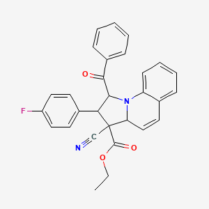 Ethyl 1-benzoyl-3-cyano-2-(4-fluorophenyl)-1,2,3,3a-tetrahydropyrrolo[1,2-a]quinoline-3-carboxylate