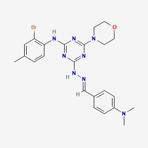 N-(2-bromo-4-methylphenyl)-4-{(2E)-2-[4-(dimethylamino)benzylidene]hydrazinyl}-6-(morpholin-4-yl)-1,3,5-triazin-2-amine