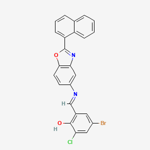 molecular formula C24H14BrClN2O2 B11537996 4-bromo-2-chloro-6-[(E)-{[2-(naphthalen-1-yl)-1,3-benzoxazol-5-yl]imino}methyl]phenol 