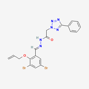 molecular formula C19H16Br2N6O2 B11538013 N'-{(E)-[3,5-dibromo-2-(prop-2-en-1-yloxy)phenyl]methylidene}-2-(5-phenyl-2H-tetrazol-2-yl)acetohydrazide 