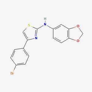 molecular formula C16H11BrN2O2S B11538026 N-(1,3-benzodioxol-5-yl)-4-(4-bromophenyl)-1,3-thiazol-2-amine 