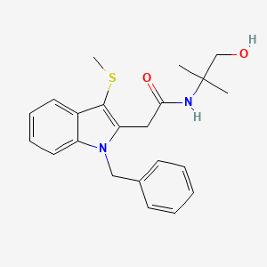 2-[1-benzyl-3-(methylsulfanyl)-1H-indol-2-yl]-N-(1-hydroxy-2-methylpropan-2-yl)acetamide