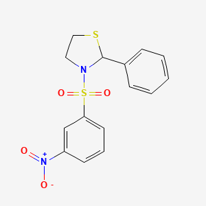 3-[(3-Nitrophenyl)sulfonyl]-2-phenyl-1,3-thiazolidine