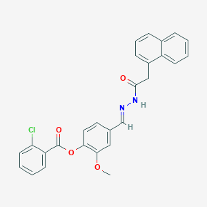 2-methoxy-4-{(E)-[(1-naphthylacetyl)hydrazono]methyl}phenyl 2-chlorobenzoate