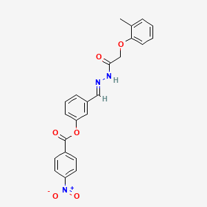 3-[(E)-{2-[(2-methylphenoxy)acetyl]hydrazinylidene}methyl]phenyl 4-nitrobenzoate