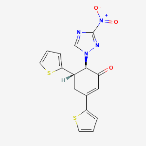 (5S,6R)-6-(3-nitro-1H-1,2,4-triazol-1-yl)-3,5-di(thiophen-2-yl)cyclohex-2-en-1-one