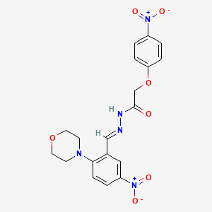 molecular formula C19H19N5O7 B11538068 N'-[(1E)-(2-morpholin-4-yl-5-nitrophenyl)methylene]-2-(4-nitrophenoxy)acetohydrazide 