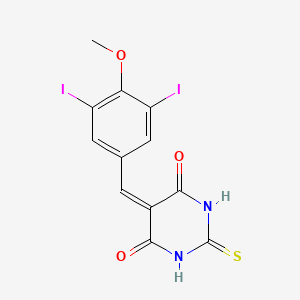 5-[(3,5-Diiodo-4-methoxyphenyl)methylidene]-2-sulfanylidene-1,3-diazinane-4,6-dione